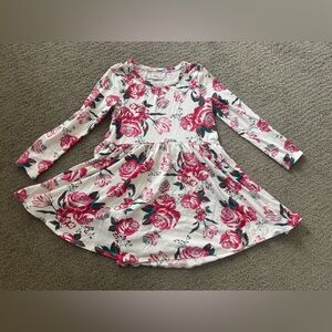 Tucker + Tate Pink Rose Size 5 Floral Long Sleeve Little Girls Kids Dress